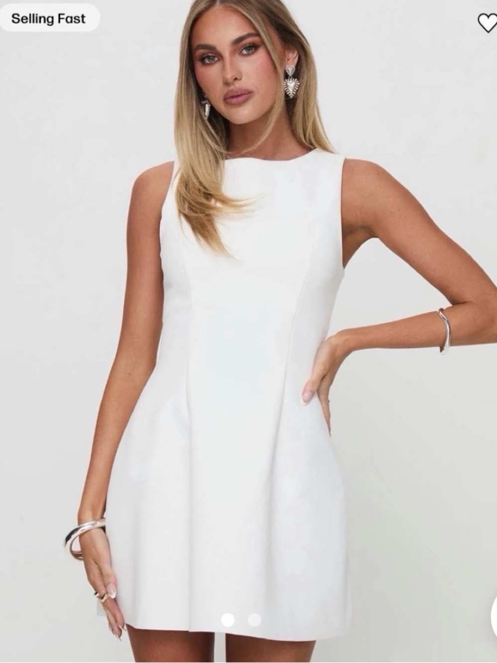 Princess Polly White Sleeveless High NeckDress